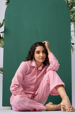 Load image into Gallery viewer, Blush Bloom Cotton Linen Co-ord Set
