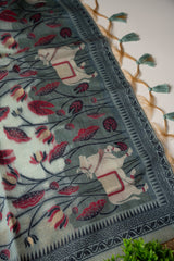 Celestial Cotton Sky Blue Jamdani Muga Cotton Unstitched Suit Set