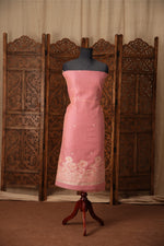Load image into Gallery viewer, Simply Chic Pink Muga Cotton Jamdani Unstitched Suit Set

