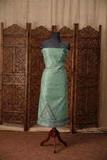 Load image into Gallery viewer, Midnight Bloom Sky Blue Muga Cotton Unstitched Suit Set
