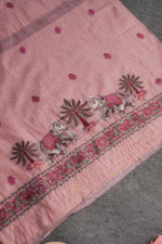 Load image into Gallery viewer, Velour Vignettes Pink Cotton Unstitched Suit Set
