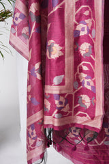 Rich Hues Hot Pink Soft Cotton Jamdani Unstitched Suit Set