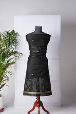 Load image into Gallery viewer, Dream Weaver Black Muga Cotton Jamdani Unstitched Suit Set
