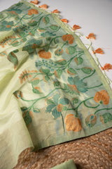 Trendy Tales Green Cotton Unstitched Suit Set