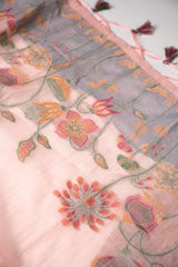 Trendy Tales Pink Cotton Unstitched Suit Set