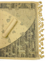 Load image into Gallery viewer, Crimson Yellow Animal Woven Muga Unstitched Suit Set
