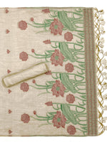 Load image into Gallery viewer, Bohemian Bliss Beige Muga Cotton Unstitched Suit Set

