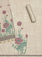 Load image into Gallery viewer, Bohemian Bliss Beige Muga Cotton Unstitched Suit Set
