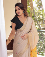 Load image into Gallery viewer, Mustard Yellow Muga Cotton Woven Saree
