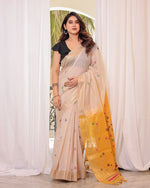 Load image into Gallery viewer, Mustard Yellow Muga Cotton Woven Saree
