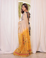 Load image into Gallery viewer, Mustard Yellow Muga Cotton Woven Saree
