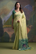 Load image into Gallery viewer, Green Woven Muga Silk Saree
