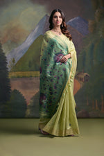 Load image into Gallery viewer, Green Woven Muga Silk Saree
