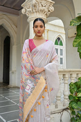 Pranshi Mustard Yellow Pichwai Muga Cotton Saree