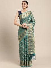 Natasha Tiffany Blue Organza Saree