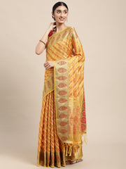 Natasha Butter Yellow Organza Saree