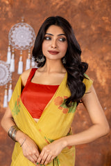 Neetika Haldi Yellow Muga Cotton Jamdani Saree