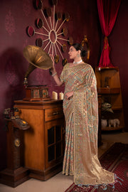 Riona Grey Organza Silk Woven Saree