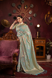 Riona Sky Organza Silk Woven Saree
