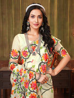 Load image into Gallery viewer, Shahida Mayonnaise White Soft Cotton Jamdani Saree
