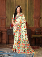 Load image into Gallery viewer, Shahida Mayonnaise White Soft Cotton Jamdani Saree
