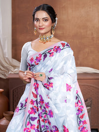 Suhani Grey Cotton Jamdani Saree