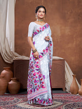 Suhani Grey Cotton Jamdani Saree