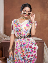 Suhani Off-White Cotton Jamdani Saree