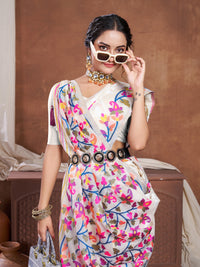 Suhani Off-White Cotton Jamdani Saree