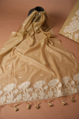 Classic Cloth Beige Cotton Unstitched Suit Set