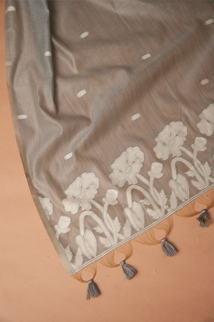 Classic Cloth Grey Cotton Unstitched Suit Set
