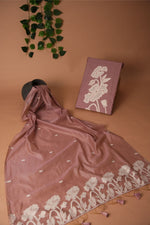 Load image into Gallery viewer, Classic Cloth Mauve Cotton Unstitched Suit Set
