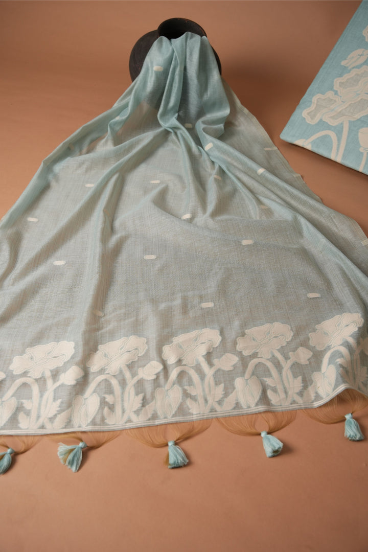 Classic Cloth Sky Cotton Unstitched Suit Set