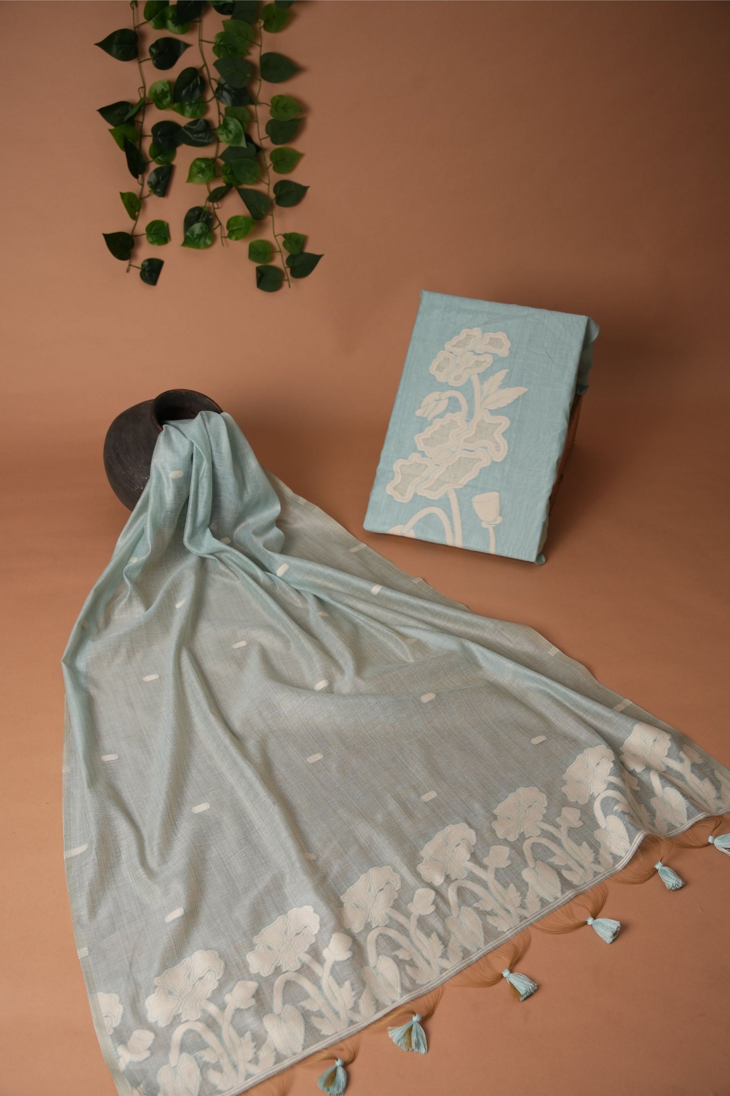 Classic Cloth Sky Cotton Unstitched Suit Set