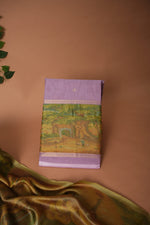 Load image into Gallery viewer, Serene Silhouettes Purple Muga Cotton Woven Senery Unstitched Suit Set
