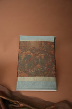 Load image into Gallery viewer, Serene Silhouettes Blue Muga Cotton Woven Senery Unstitched Suit Set
