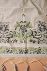 Avant Attire Grey Pichwai Jamdani Muga Cotton Unstitched Suit Set