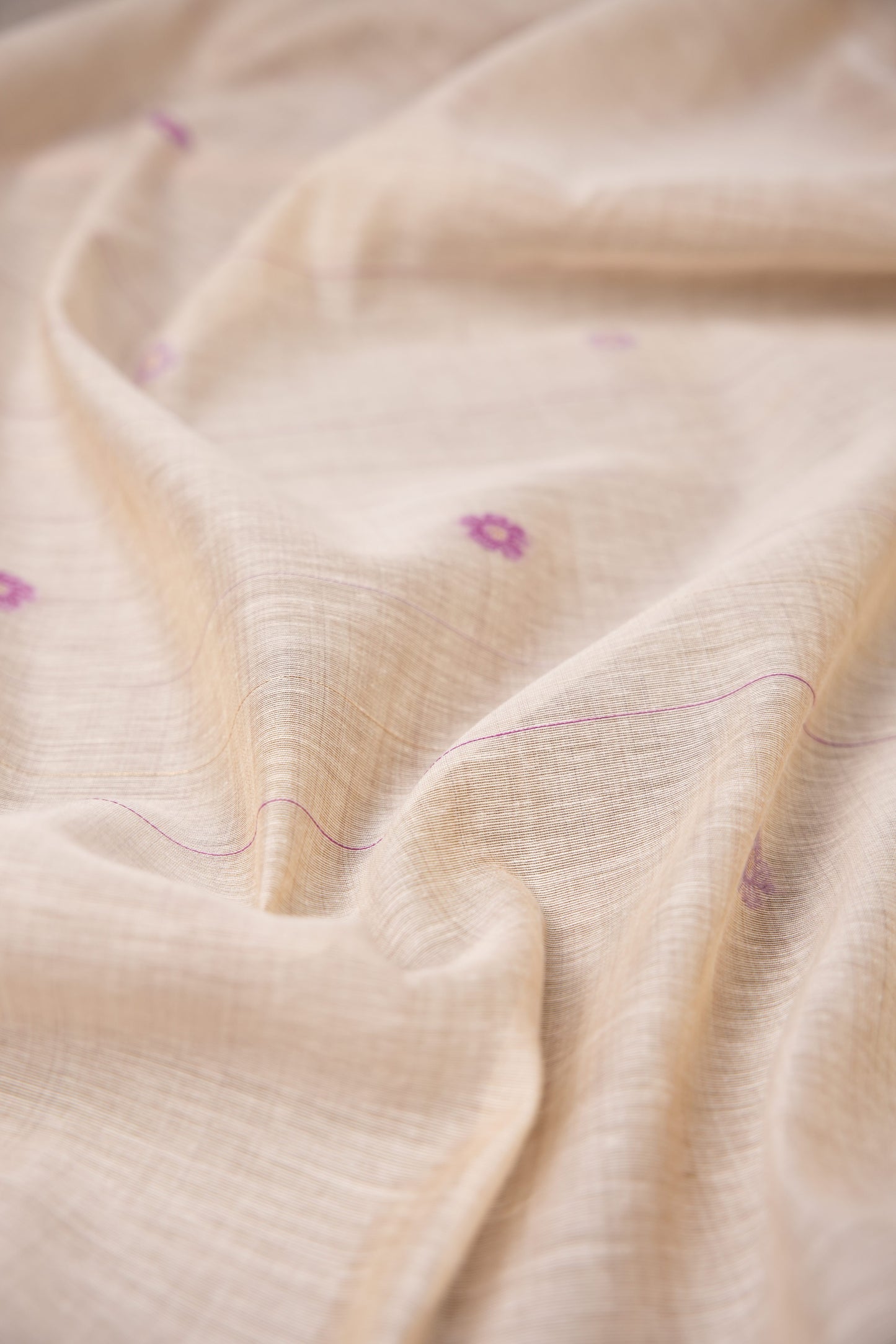 Floral Whispers Lavender Muga Cotton Unstitched Suit Set