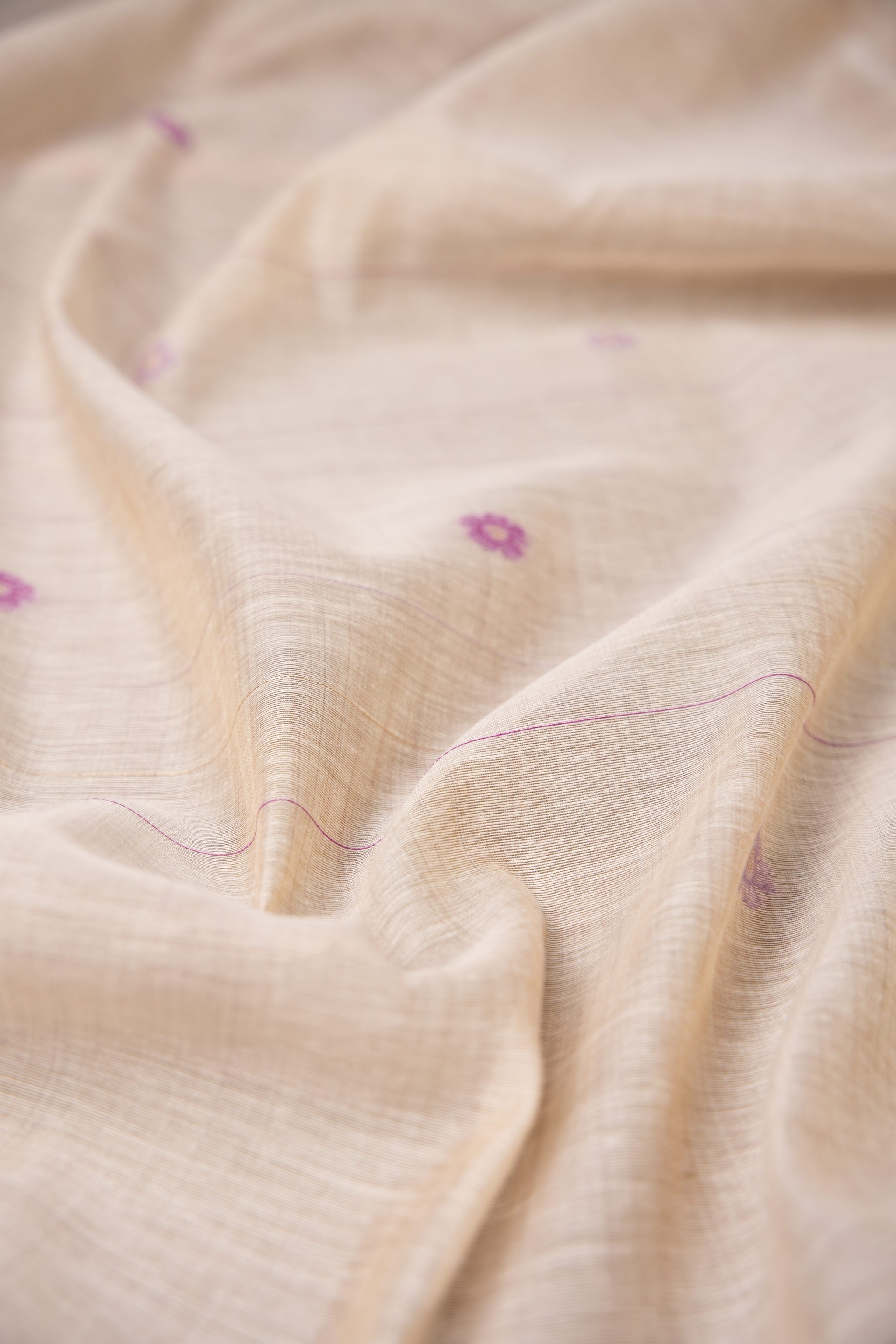 Floral Whispers Lavender Muga Cotton Unstitched Suit Set