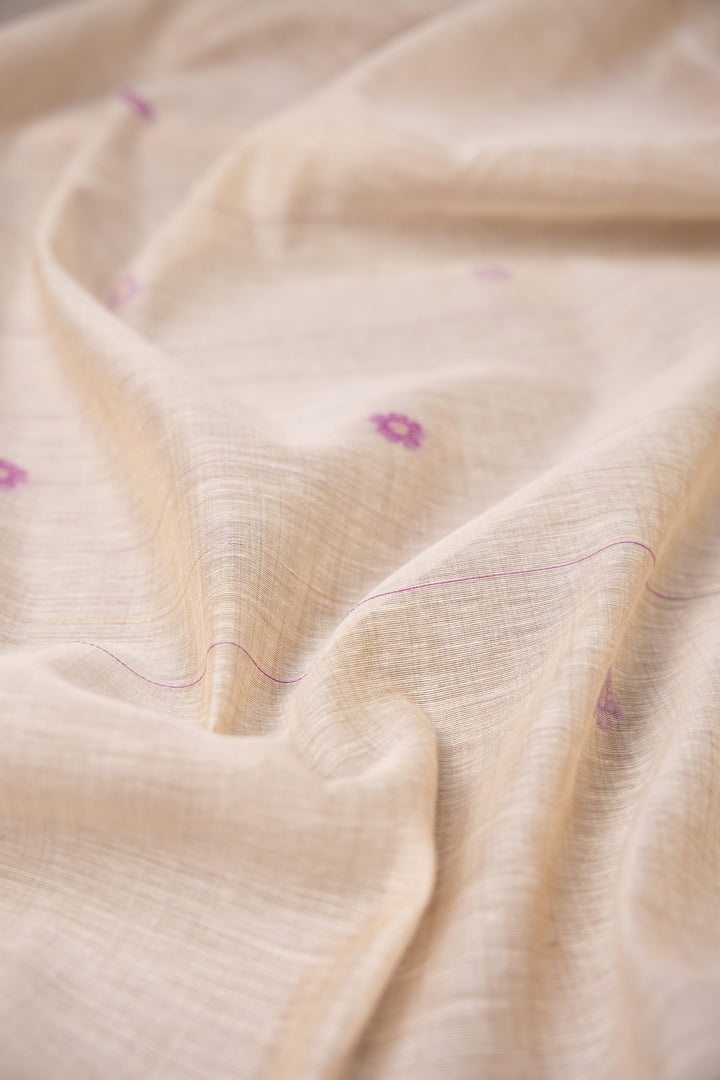 Floral Whispers Lavender Muga Cotton Unstitched Suit Set