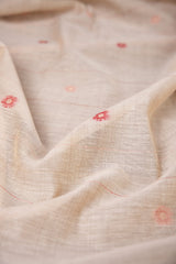 Floral Whispers Pink Muga Cotton Unstitched Suit Set