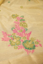 Load image into Gallery viewer, Cotton Bloom Yellow Muga Cotton Unstitched Suit Set
