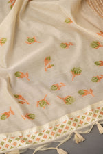 Load image into Gallery viewer, Sculpted Simplicity Beige Muga Cotton Unstitched Suit Set

