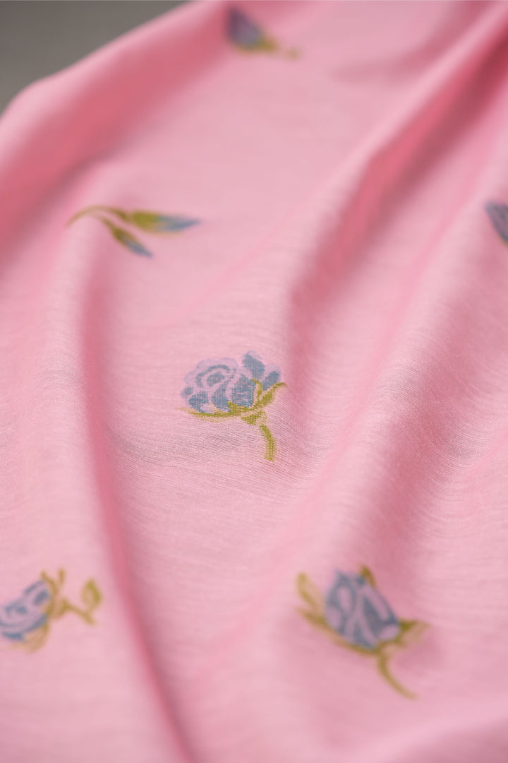Sculpted Simplicity Pink Muga Cotton Unstitched Suit Set