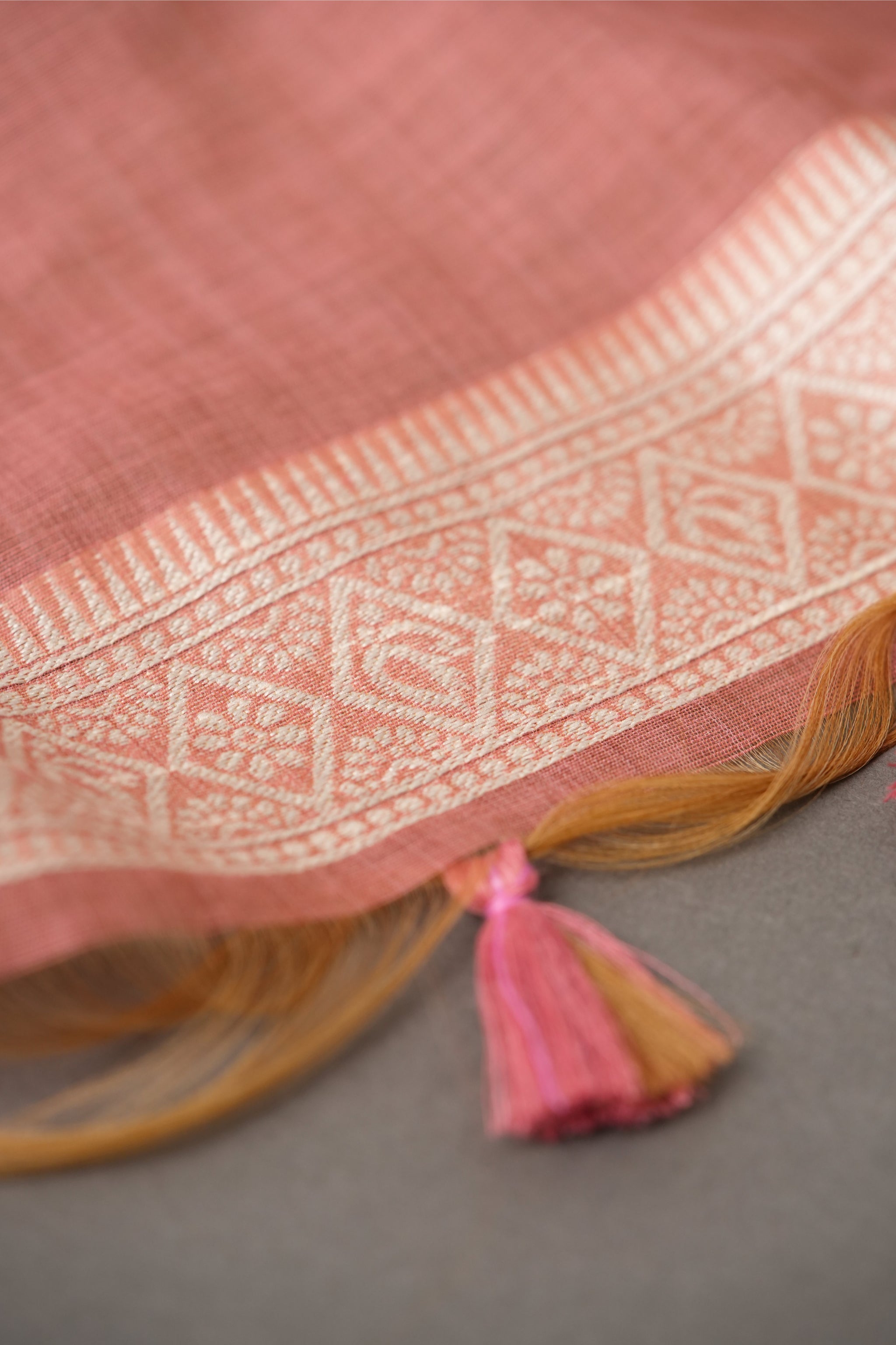 Wildflower Hues Pink Muga Cotton Unstitched Suit Set
