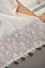 Load image into Gallery viewer, Unstitched Fairytale Green Muga Cotton Unstitched Suit Set
