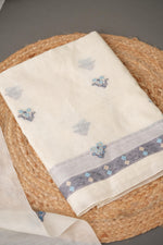 Load image into Gallery viewer, Unstitched Fairytale Sky Blue Muga Cotton Unstitched Suit Set
