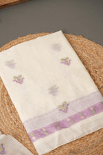 Load image into Gallery viewer, Unstitched Fairytale Wine Muga Cotton Unstitched Suit Set
