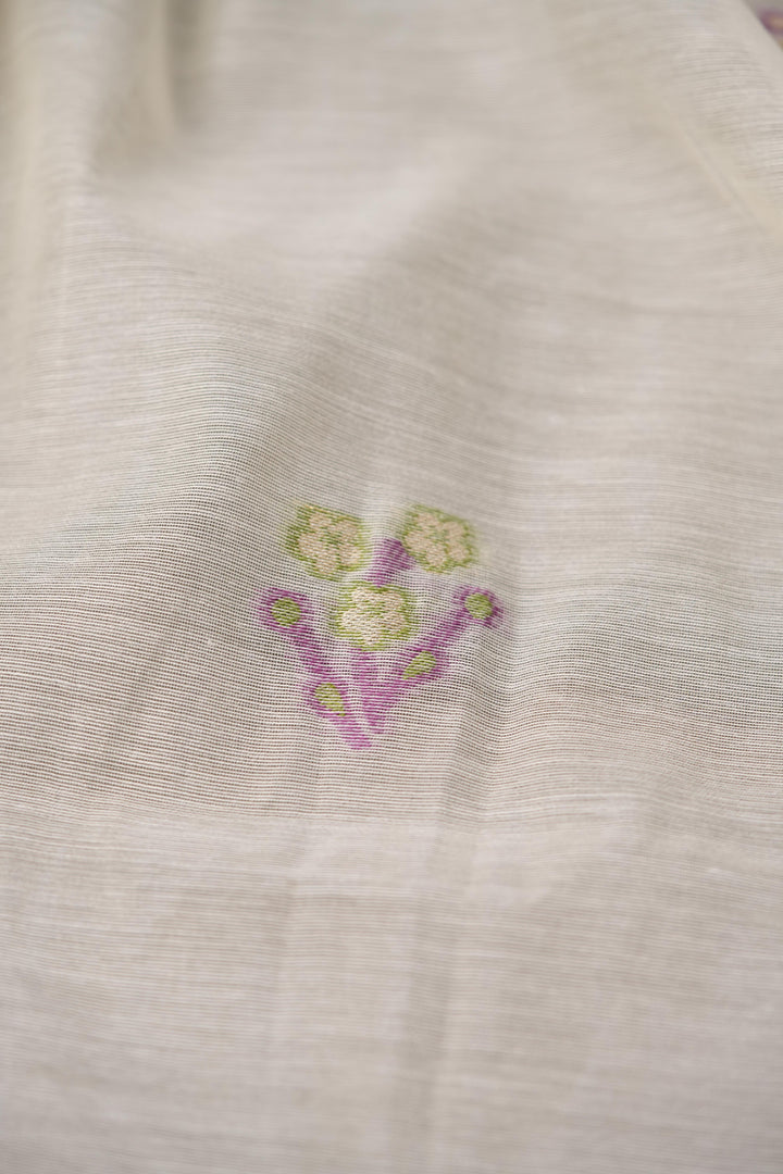Unstitched Fairytale Wine Muga Cotton Unstitched Suit Set