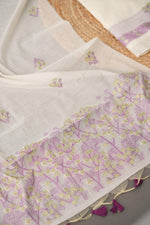Load image into Gallery viewer, Unstitched Fairytale Wine Muga Cotton Unstitched Suit Set
